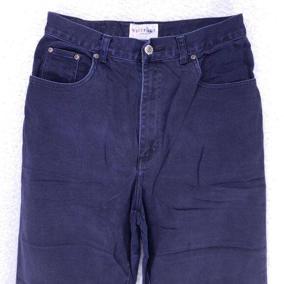 West Port Jeans Denim Cotton Women SZ 10 Black Straight Stretch VTG Mid Rise 90s - Picture 2 of 10